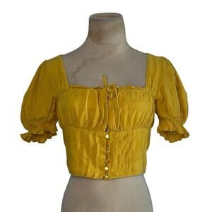 Privacy Please golden yellow crop top size XS